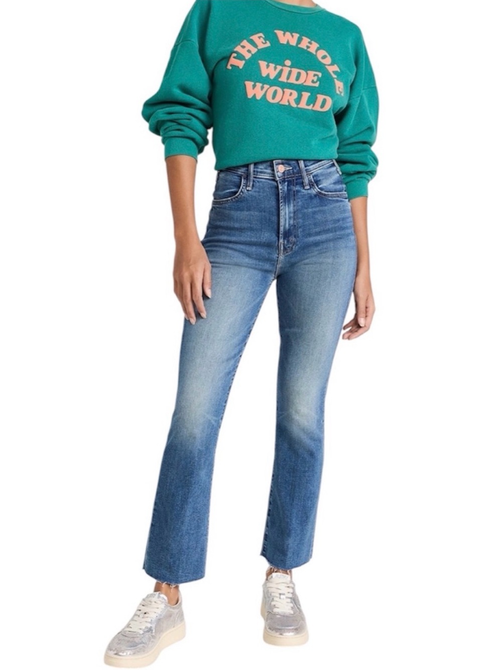 MOTHER The Hustler Ankle Fray Jeans Healing Jar Women's 25 Crop Stretch - Picture 2 of 13